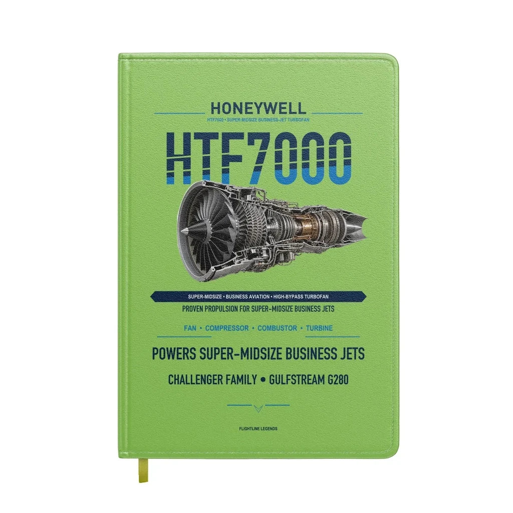 HTF7000 design on light green notebook