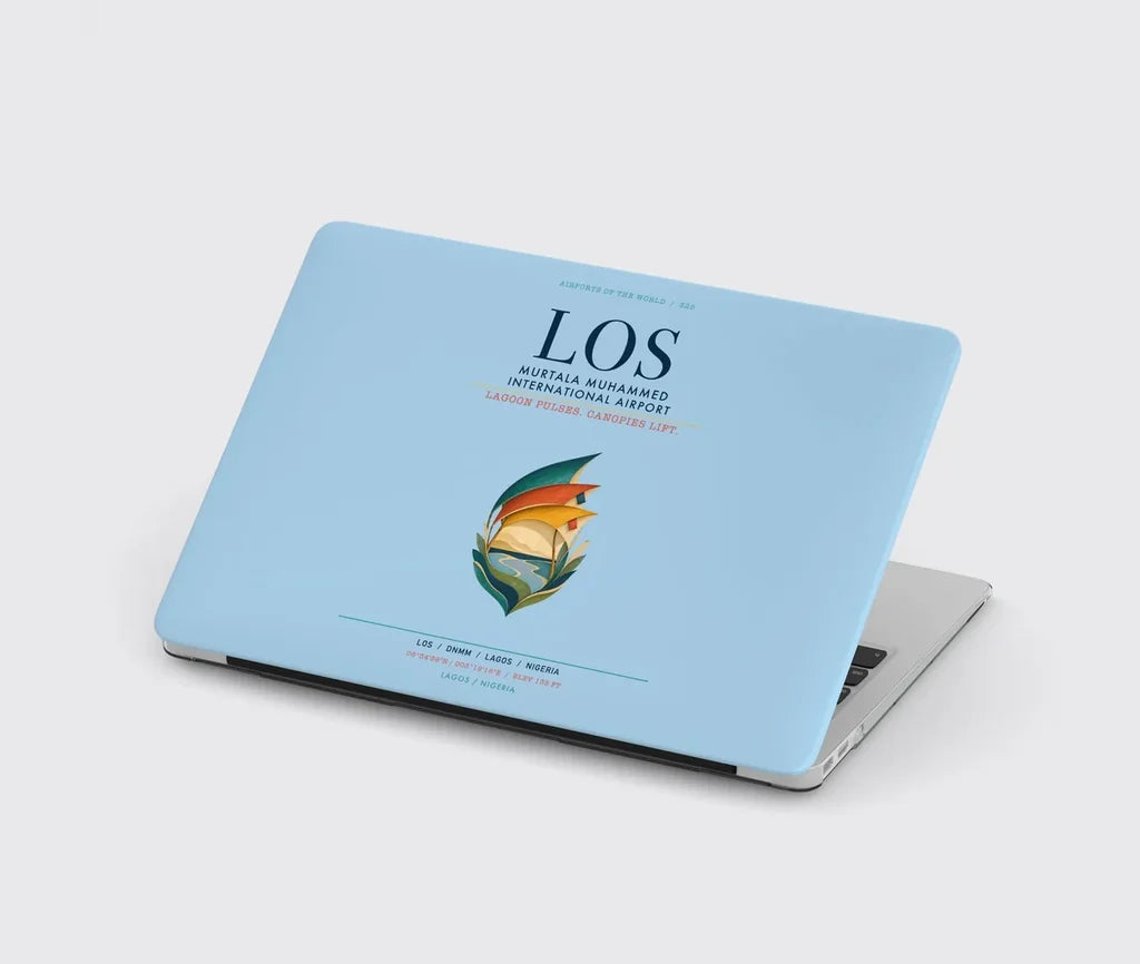 Murtala Muhammed International Airport (LOS) design on light blue MacBook case