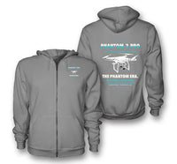 Thumbnail for DJI Phantom 3 Professional design on gray zipped hoodie