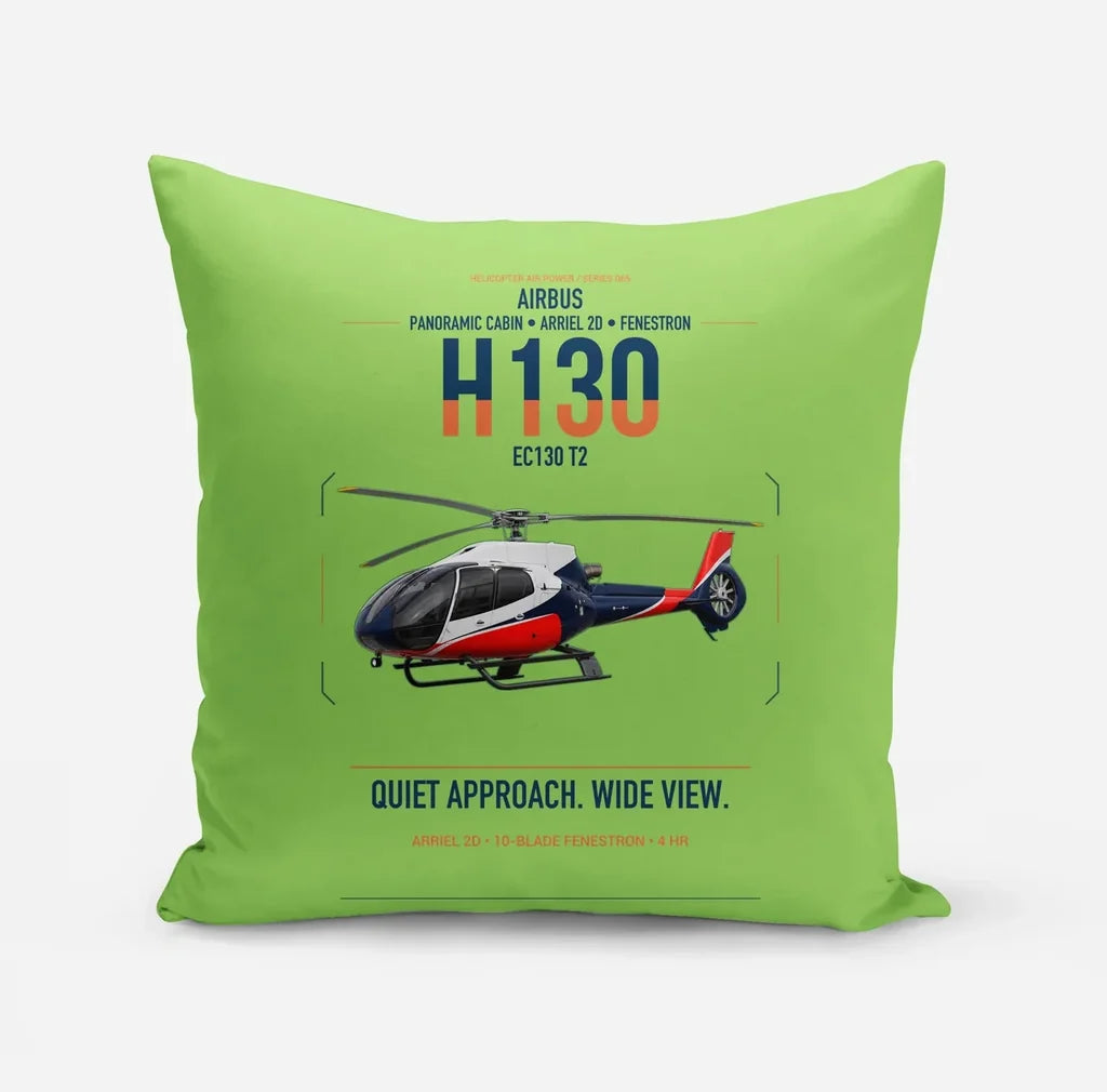 Airbus H130 design on light green pillow