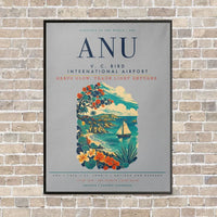 Thumbnail for V. C. Bird International Airport ANU vertical canvas print - framed - light gray background
