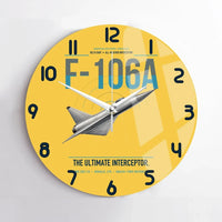 Thumbnail for F-106A Delta Dart design on yellow no frame wall clock
