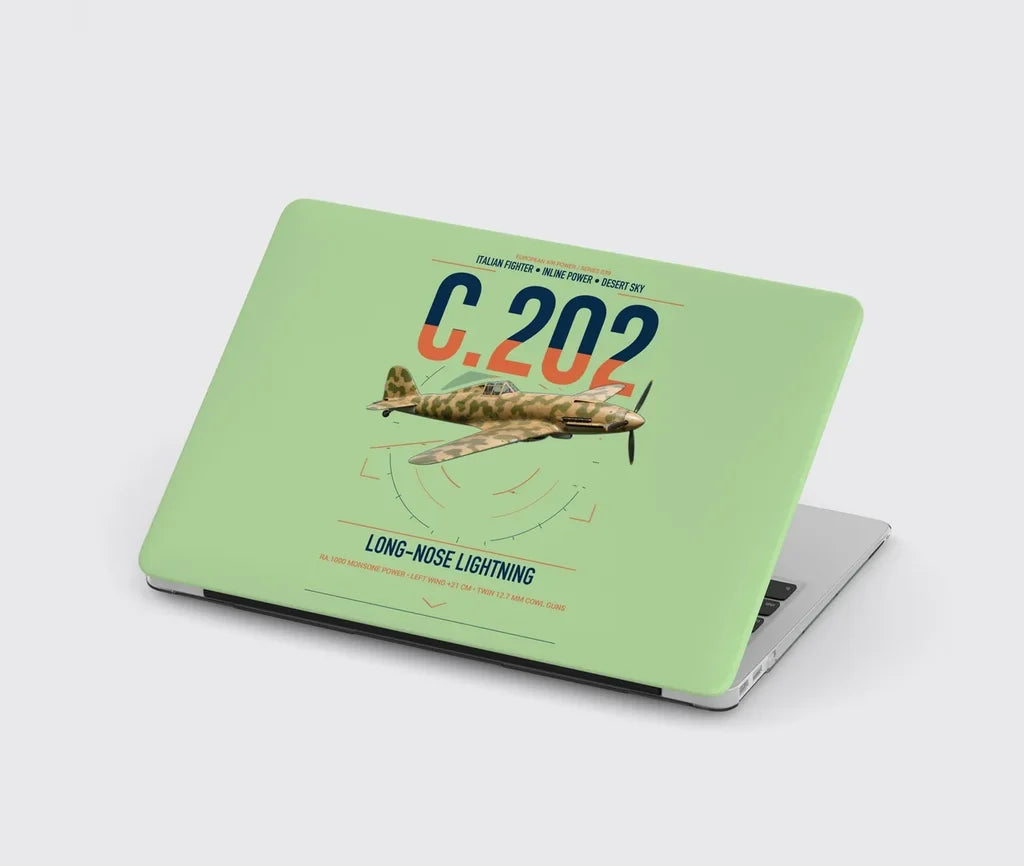 Macchi C.202 Folgore design on light green MacBook case