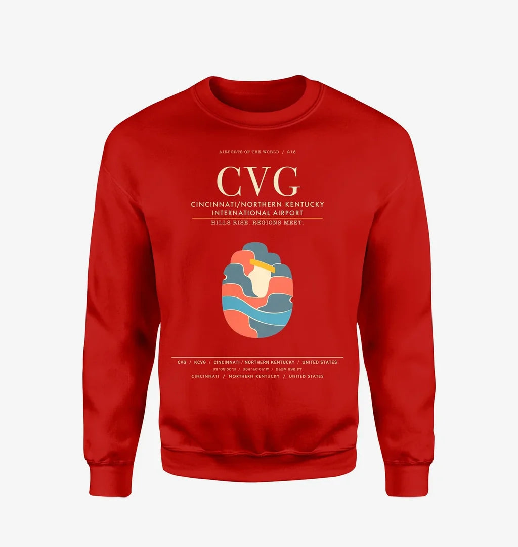 Cincinnati Northern Kentucky International Airport CVG Sweatshirt - Red