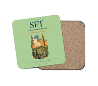 Thumbnail for Skellefteå Airport (SFT) design on light green 1 piece coaster
