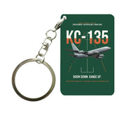 Thumbnail for KC-135 STRATOTANKER design on dark green designed key chain, double-side print