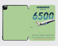 Thumbnail for Bombardier Global 6500 design on light green ipad tablet case