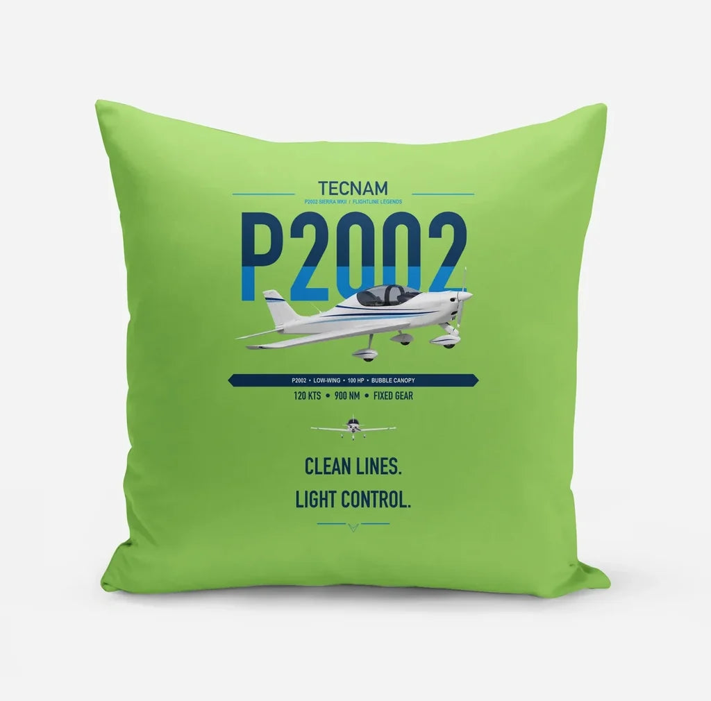 Tecnam P2002 Sierra MkII design on light green pillow