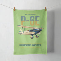 Thumbnail for Curtiss P-6E Hawk design on light green towel