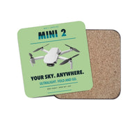 Thumbnail for DJI Mini 2 design on light green 1 piece coaster