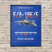 Thumbnail for F A-18E F Buddy Tanker vertical canvas print - framed - blue background
