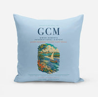 Thumbnail for Owen Roberts International Airport (GCM) design on light blue pillow
