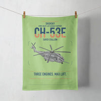 Thumbnail for Sikorsky CH-53E Super Stallion design on light green towel