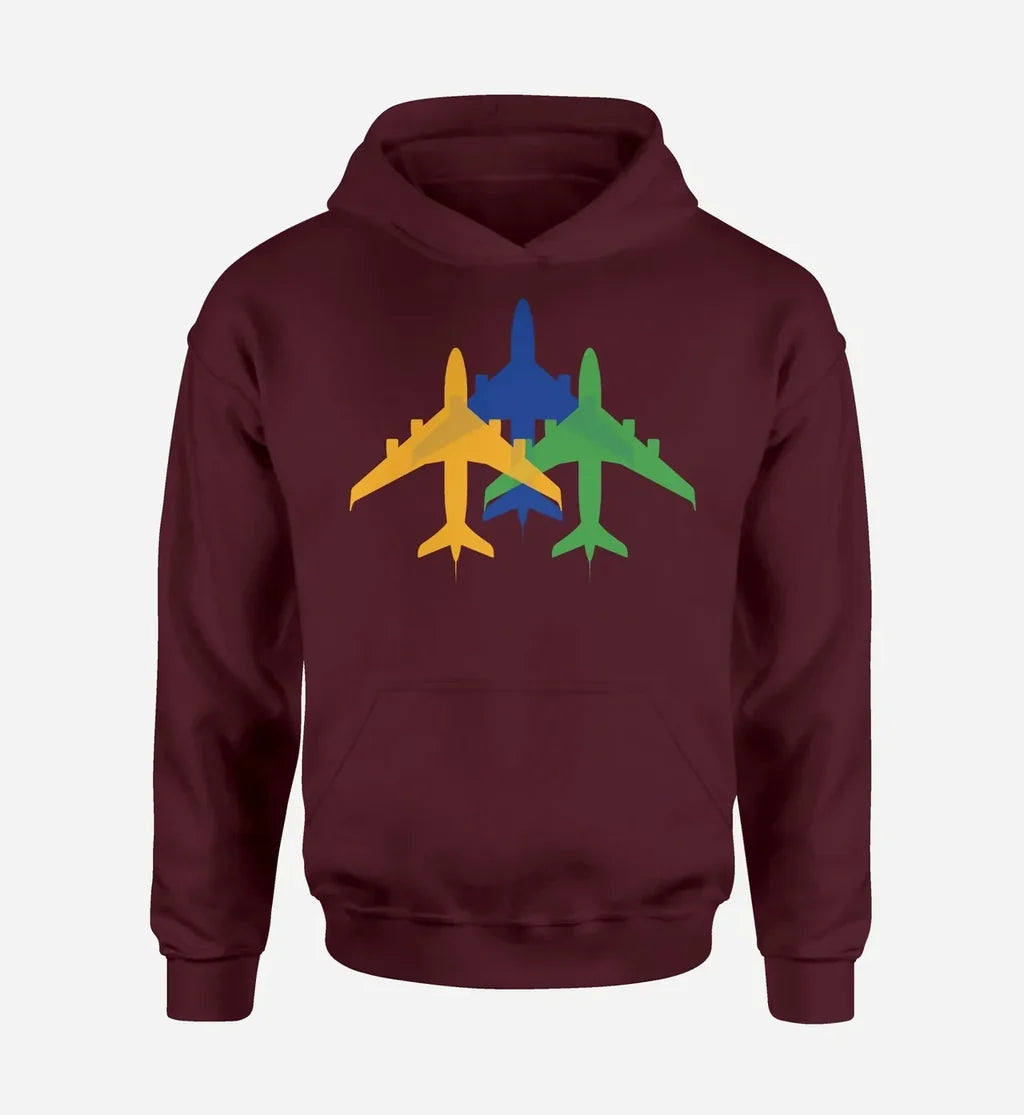 Colourful 3 Airplanes Hoodie - view 4