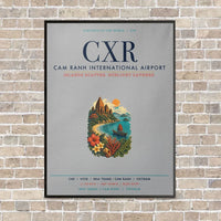 Thumbnail for Cam Ranh International Airport Nha Trang CXR vertical canvas print - framed - light gray background