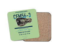 Thumbnail for CFM56-3 design on light green 1 piece coaster