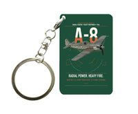 Thumbnail for Focke-Wulf Fw 190A-8 design on dark green designed key chain, double-side print