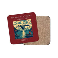 Thumbnail for The Moonpath Takeoff - Designed Coasters design on dark red 1-piece