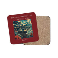 Thumbnail for The Volcano Beach Strip - Designed Coasters design on dark red 1-piece