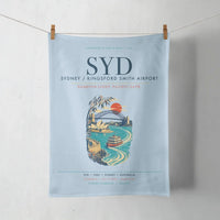 Thumbnail for Sydney Kingsford Smith Airport (SYD) design on light blue towel