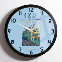 Thumbnail for Carcassonne Airport CCF Wall-Clock Framed - Light Blue