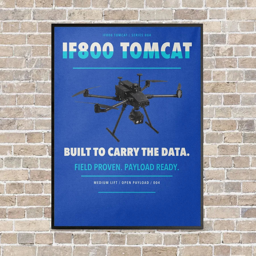Inspired Flight IF800 Tomcat vertical canvas print - framed - blue background