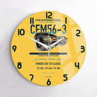 Thumbnail for CFM56-3 design on yellow no frame wall clock