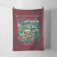 Thumbnail for VINTAGE G4270 - The Lagoon School Bus - Designed Towels design on darkred