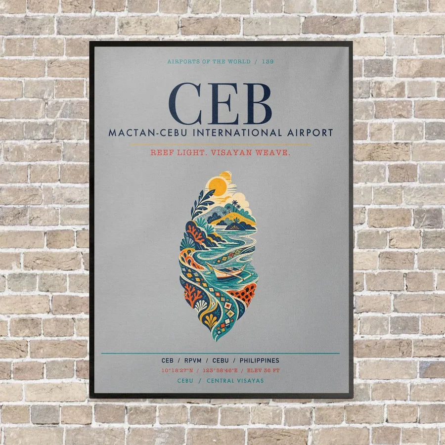 Mactan-Cebu International Airport CEB vertical canvas print - framed - light gray background