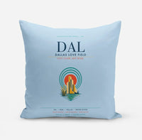 Thumbnail for Dallas Love Field (DAL) design on light blue pillow