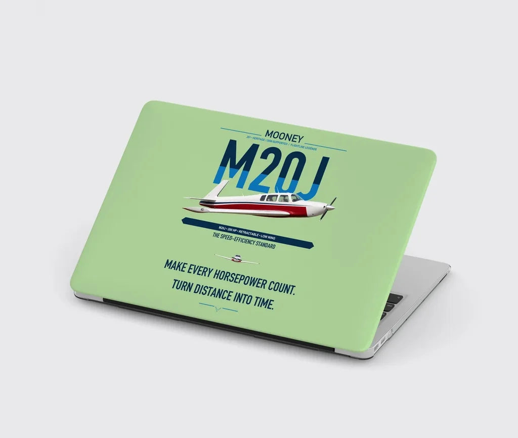Mooney M20J 201 design on light green MacBook case