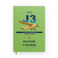 Thumbnail for Piper J-3 Cub design on light green notebook