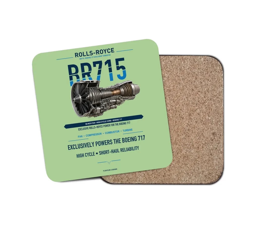 BR715 design on light green 1 piece coaster