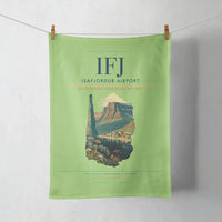 Thumbnail for Isafjordur Airport (IFJ) design on light green towel