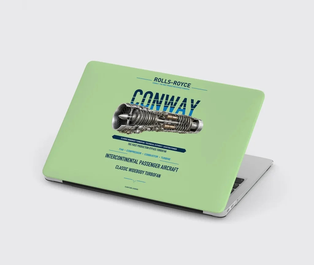 CONWAY design on light green MacBook case