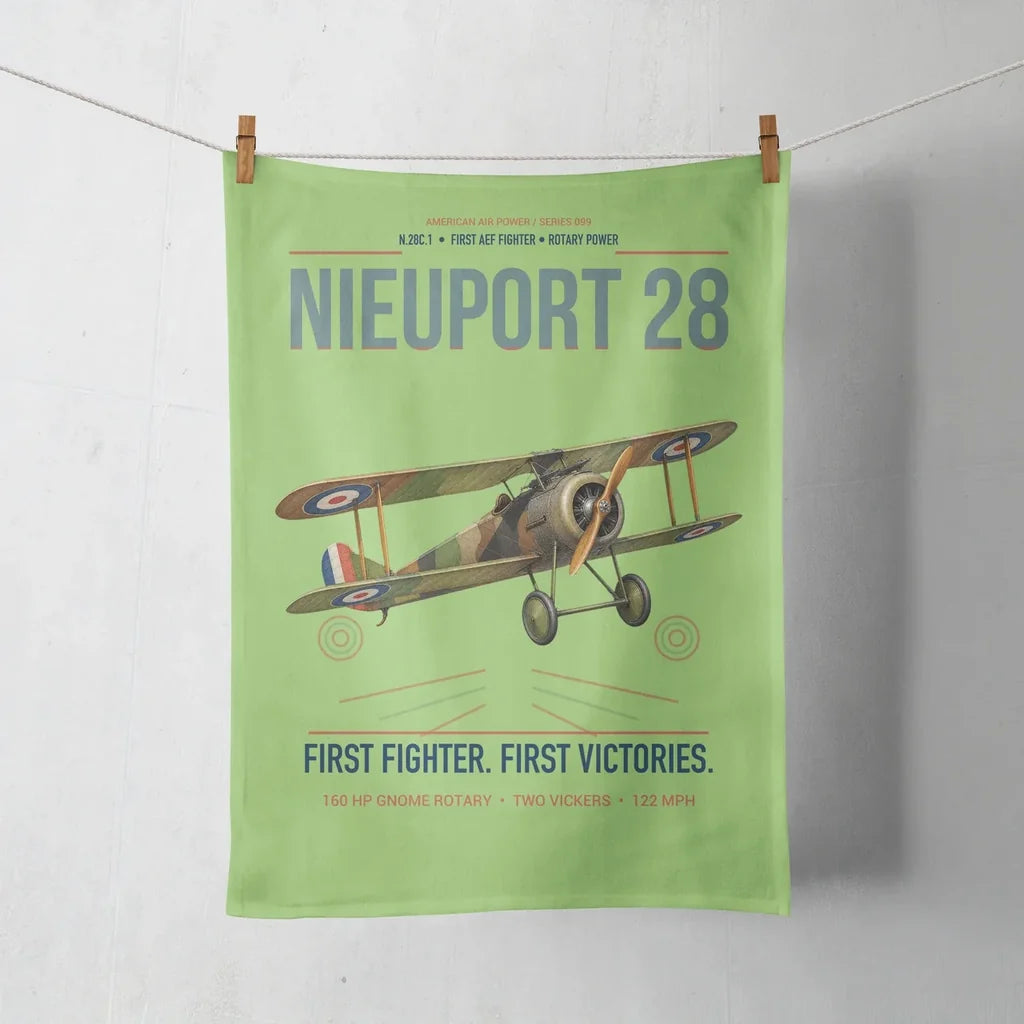 Nieuport 28C.1 design on light green towel