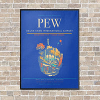 Thumbnail for Bacha Khan International Airport PEW - Canvas Framed - Blue