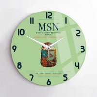 Thumbnail for Dane County Regional Airport Madison (MSN) design on light green no frame wall clock