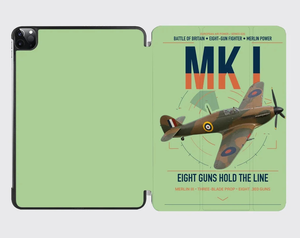 Hawker Hurricane Mk I design on light green ipad tablet case