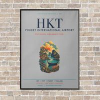 Thumbnail for Phuket International Airport HKT vertical canvas print - framed - light gray background