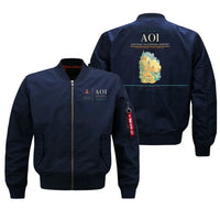 Thumbnail for Ancona Falconara Airport (AOI) design on blue bomber jacket