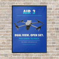 Thumbnail for DJI Air 3 vertical canvas print - framed - blue background