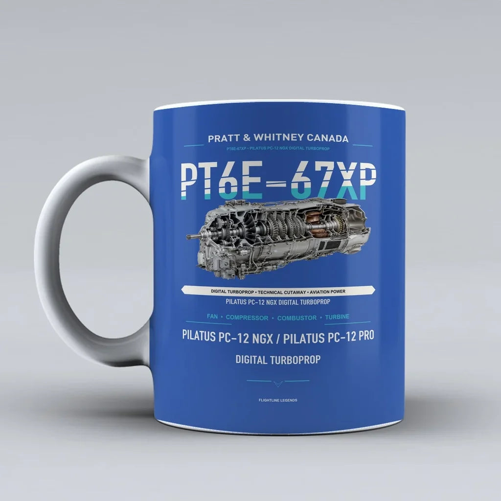 Mug design on blue pt6e 67xp