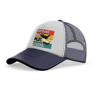 Thumbnail for Husband & Dad & Pilot & Legend trucker cap - dark blue