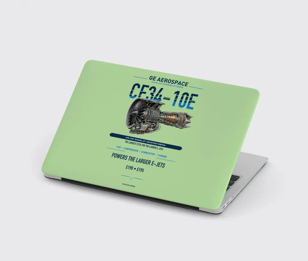 CF34-10E design on light green MacBook case