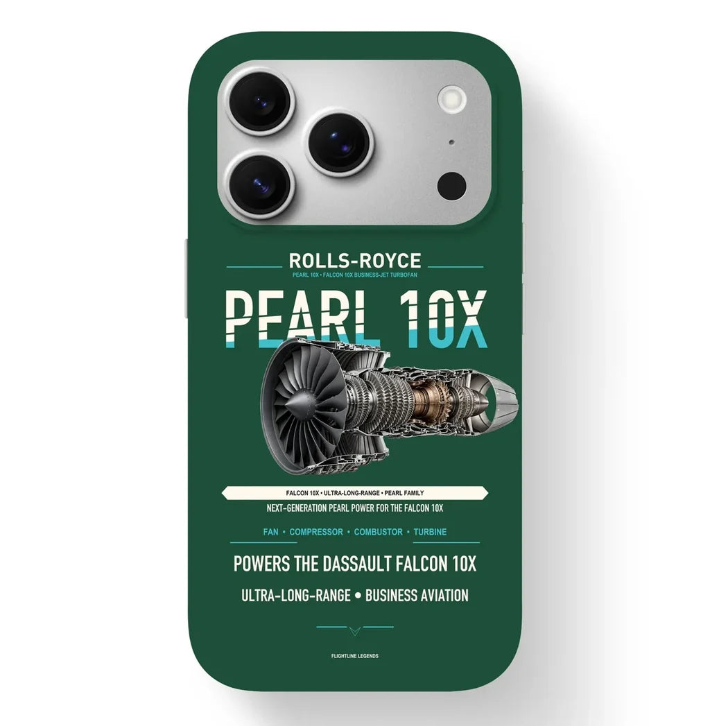 PEARL 10X Case design on dark green iphone case
