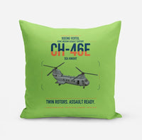 Thumbnail for Boeing Vertol CH-46E Sea Knight design on light green pillow