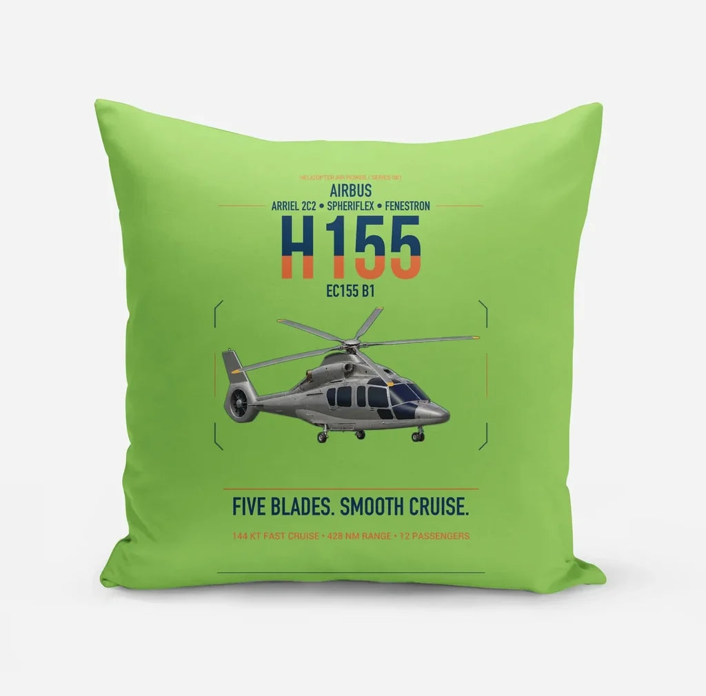Airbus H155 EC155 B1 design on light green pillow
