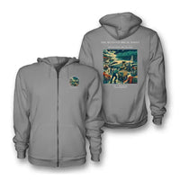 Thumbnail for VINTAGE G4495 - The Monsoon Break Sprint - Premium Zipped Hoodie design on gray