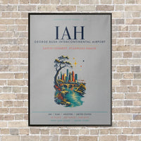 Thumbnail for Houston George Bush Intercontinental Airport IAH vertical canvas print - framed - light gray background